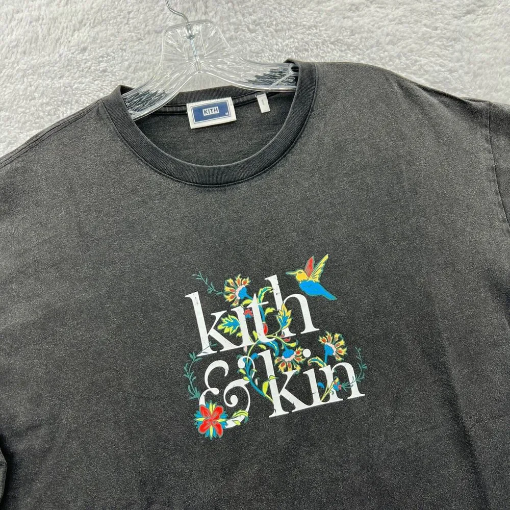 Kith and Kin Jacobean Shirt Mens Medium Black Short Sleeve Vintage Tee *A49 New - Picture 4 of 12
